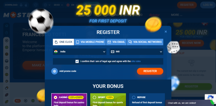 Choose registration method